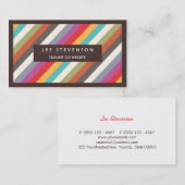 おもしろいカラフル対角線ストライプパターン 名刺 (正面/裏面)