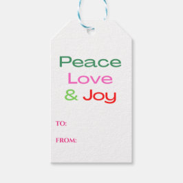 おもしろいカラフル平和の愛と喜びの贈り物ラベル ギフトタグ