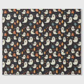 おもしろいカラフル幽霊ハロウィーン ラッピングペーパー (フラット)