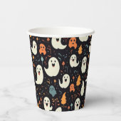 おもしろいカラフル幽霊ハロウィーン 紙コップ (裏面)