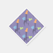 おもしろいカラフル幽霊,薄紫,ハローウィンパーティ スタンダードカクテルナプキン (角)