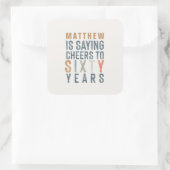 おもしろいカラフル応援から660歳の誕生日 スクエアシール (バッグ)