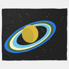 おもしろいカラフル惑星サターンリングや輪星宇宙空間 フリースブランケット