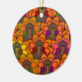 おもしろいカラフル感謝祭の七面鳥 セラミックオーナメント (左)