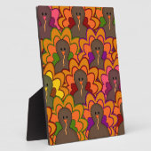 おもしろいカラフル感謝祭の七面鳥 フォトプラーク (側面)