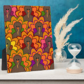 おもしろいカラフル感謝祭の七面鳥 フォトプラーク (側面)