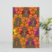 おもしろいカラフル感謝祭の七面鳥 便箋 (スタンド正面)