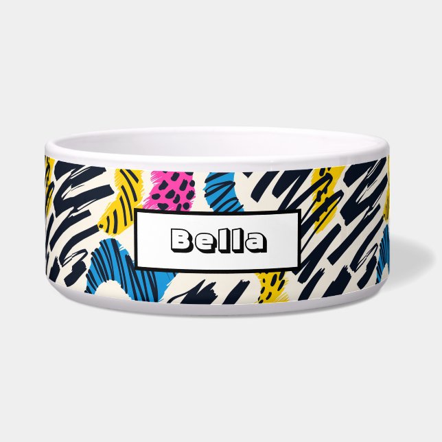 おもしろいカラフル抽象芸術の動物型のスケッチ ボウル (正面)