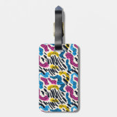 おもしろいカラフル抽象芸術の動物型のスケッチ ラゲッジタグ (裏面縦)
