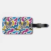 おもしろいカラフル抽象芸術の動物型のスケッチ ラゲッジタグ (裏面横)