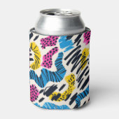 おもしろいカラフル抽象芸術の動物型のスケッチ 缶クーラー (缶正面)