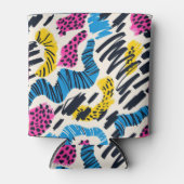 おもしろいカラフル抽象芸術の動物型のスケッチ 缶クーラー (正面)