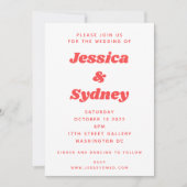 おもしろいカラフル抽象芸術アー結婚ト 招待状 (正面)