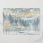 おもしろいカラフル抽象芸術ウィンターワンダーランドアート金ゴールド 箔シーズンカード (裏面)