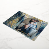 おもしろいカラフル抽象芸術ウィンターワンダーランドアート金ゴールド 箔シーズンカード (回転した状態)