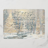 おもしろいカラフル抽象芸術ウィンターワンダーランドアート金ゴールド 箔シーズンカード (裏面)