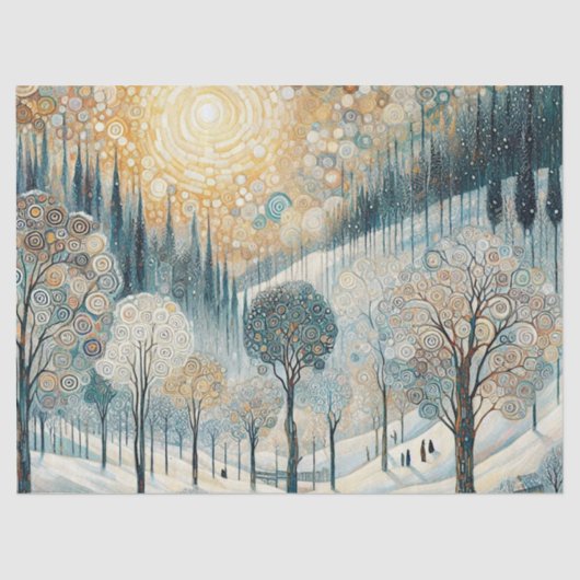 おもしろいカラフル抽象芸術ウィンターワンダーランドアート 薄葉紙 (正面)