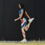 おもしろいカラフル抽象芸術スタイリッシュおもしろい レギンス