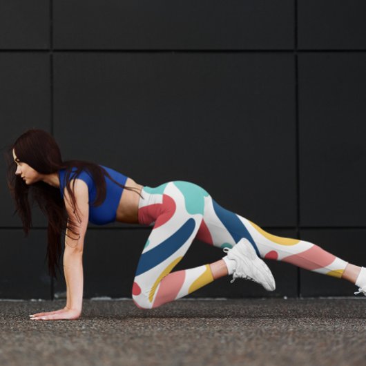 おもしろいカラフル抽象芸術スタイリッシュおもしろい レギンス