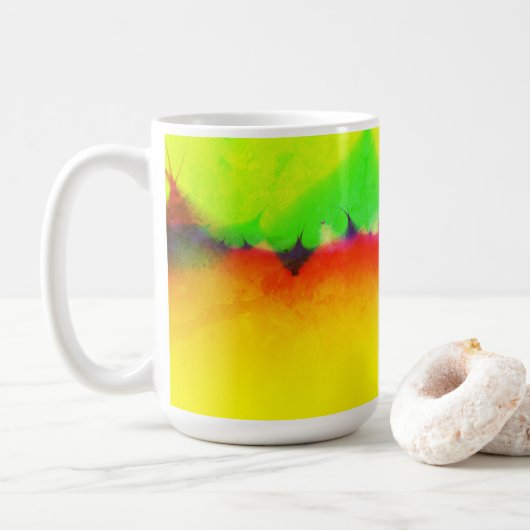 おもしろいカラフル抽象芸術フラクタル コーヒーマグカップ (ドーナツ)