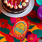 おもしろいカラフル抽象芸術モダンレッドハッピーバースデー カード