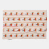 おもしろいカラフル抽象芸術レッドペッパーストライプピーチ キッチンタオル (横)