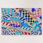 おもしろいカラフル抽象芸術図形 ジグソーパズル (横)