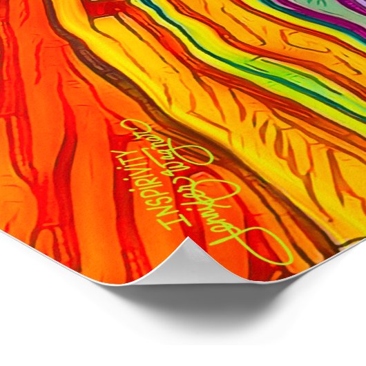 おもしろいカラフル抽象芸術専門家初級クラス ポスター (角)