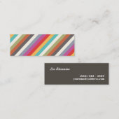 おもしろいカラフル数々のストライプミニ名刺 スキニー名刺 (正面/裏面)