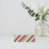 おもしろいカラフル数々のストライプミニ名刺 スキニー名刺 (スタンド正面)