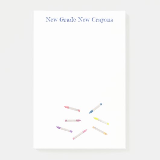 おもしろいカラフル新学期ウォーター色クレヨン ポストイット (正面)