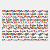 おもしろいカラフル新学期水色バタフライ ラッピングペーパーシート (正面)