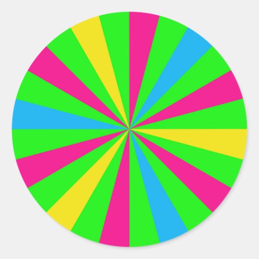 おもしろいカラフル日が差すことシール ラウンドシール (正面)