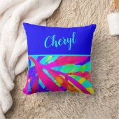 おもしろいカラフル明モダンパーソナライズされたるい クッション (ブランケット)