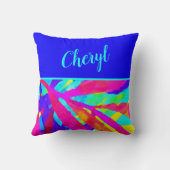 おもしろいカラフル明モダンパーソナライズされたるい クッション (裏面)