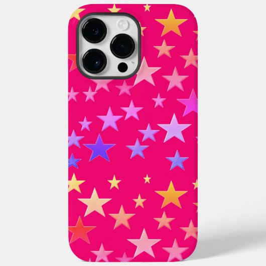 おもしろいカラフル星ピンクケース Case-Mate iPhoneケース (裏面)