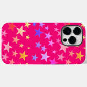 おもしろいカラフル星ピンクケース Case-Mate iPhoneケース (裏面 (横))