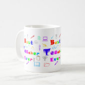 おもしろいカラフル最高の先生・エバー学ズ コーヒーマグカップ (正面左)