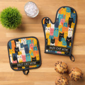 おもしろいカラフル最高の顔 鍋つかみ&鍋敷きセット (トップダウン)