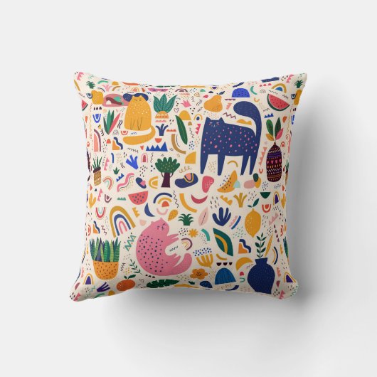 おもしろいカラフル果実名 クッション (裏面)