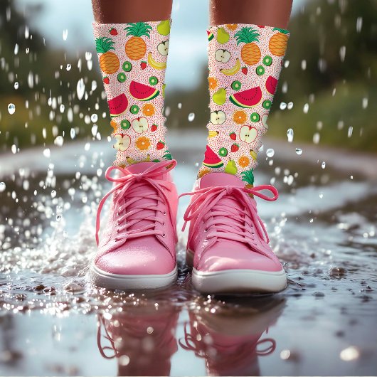 おもしろいカラフル果実夏ヘルシーベジタリアン ソックス