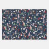 おもしろいカラフル格言クリスマスツリーフェスティバル ラッピングペーパーシート (正面)