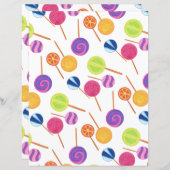 おもしろいカラフル棒つきキャンデーオンホワイトスクラップブック紙 (正面/裏面)