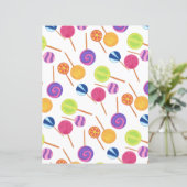 おもしろいカラフル棒つきキャンデーオンホワイトスクラップブック紙 (スタンド正面)