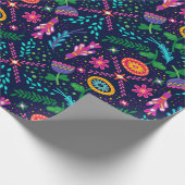 おもしろいカラフル様式化フローラ包装紙 ラッピングペーパー (角)