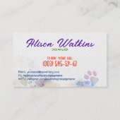 おもしろいカラフル水彩画 名刺 (裏面)