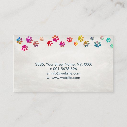 おもしろいカラフル水彩画 名刺 (裏面)