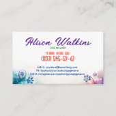 おもしろいカラフル水彩画 名刺 (裏面)