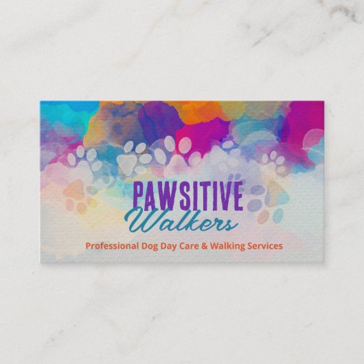 おもしろいカラフル水彩画 名刺 (正面)