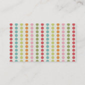 おもしろいカラフル水玉模様を行に並べる 名刺 (裏面)